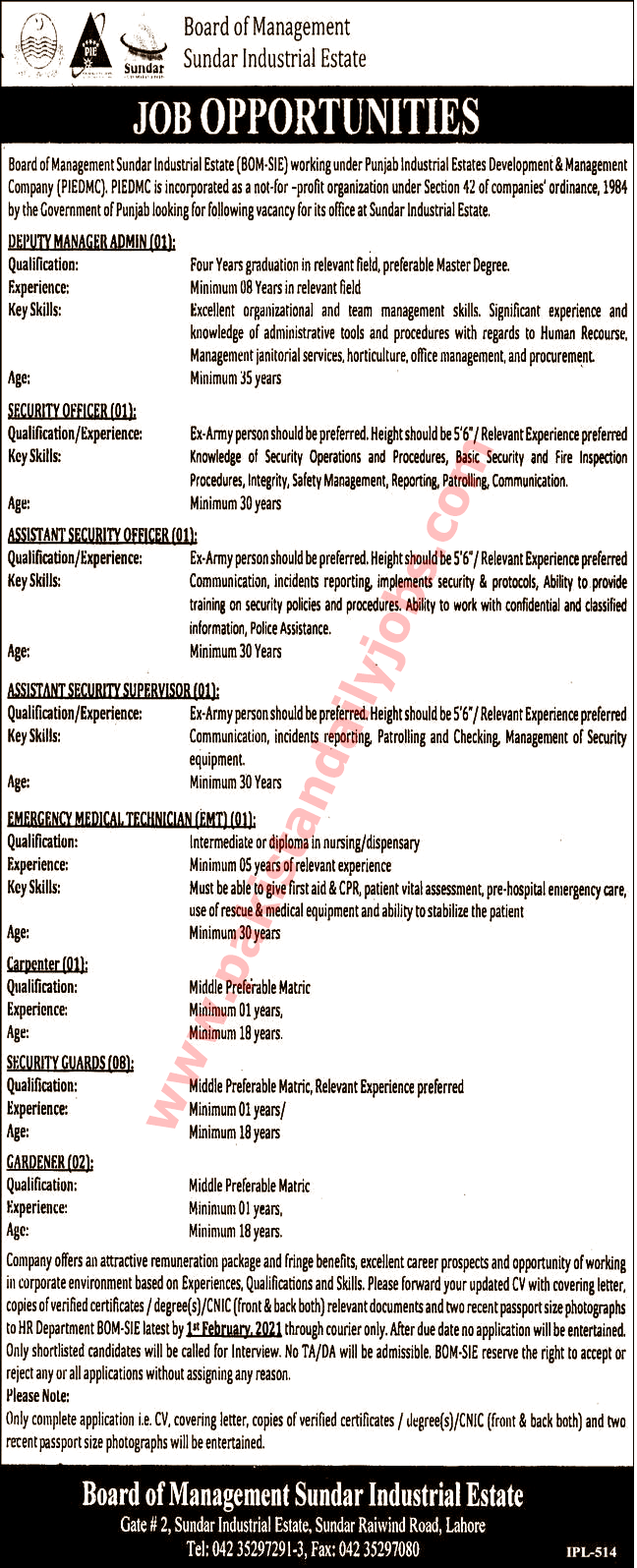 This is advertisement image for Sundar Industrial State Jobs